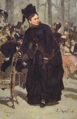 llya Yefimovich Repin Woman Leaning on the Back of a Chair (study for Paris Cafe) (nn02) oil painting image